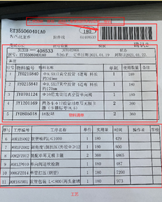 如何在一张卡片上打印工序明细和物料明细，如何控制工序流程