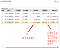 结算时固定资产与总账对账的汇总值为借方减贷方，明细值为借方加贷方是否正常？